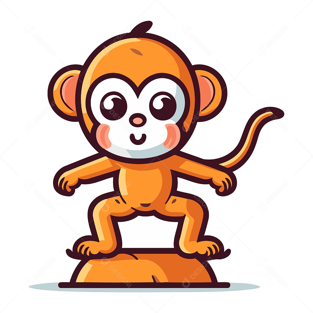 Macaco Desenho Animado Ilustração Vetor EPS