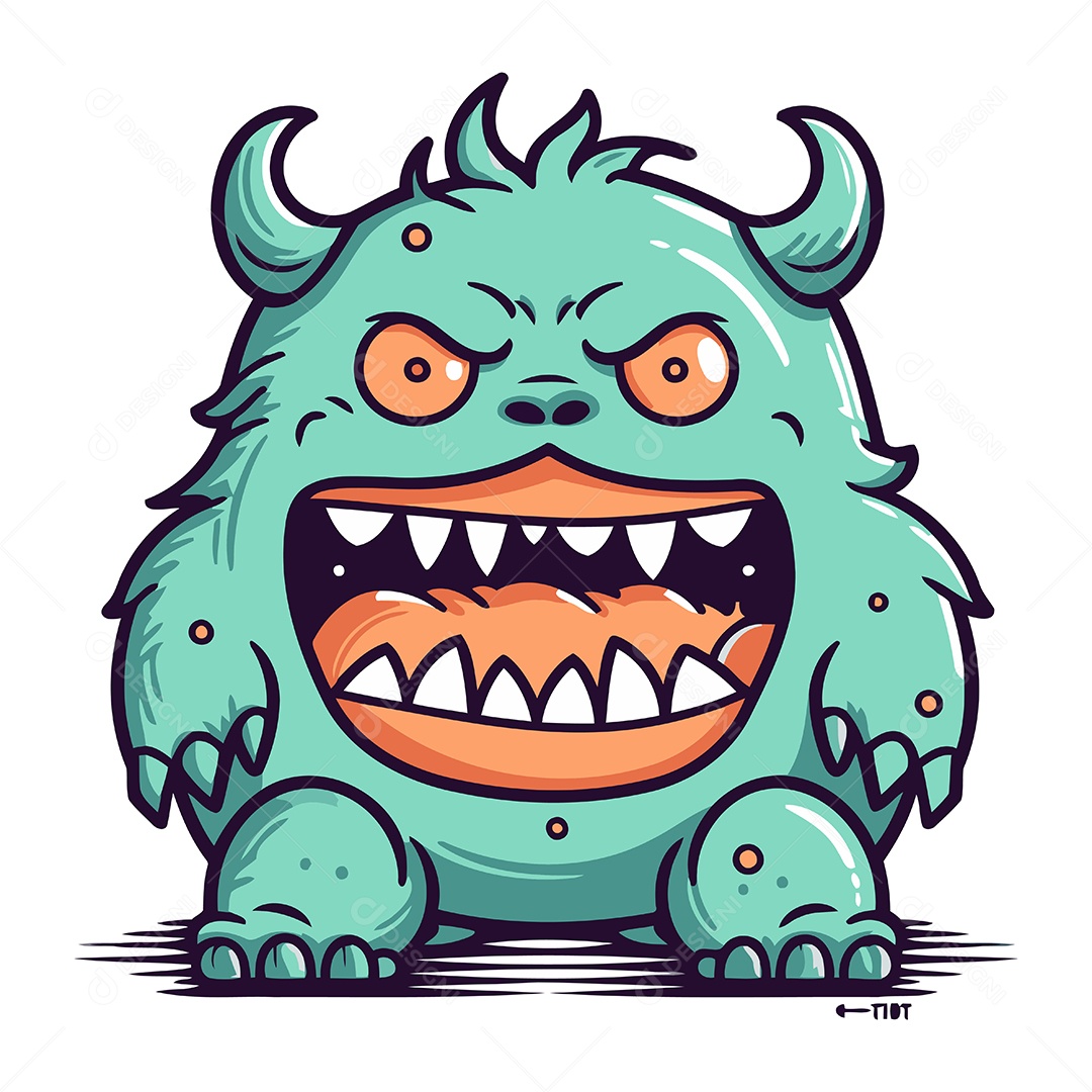 Monstro Desenho Animado Ilustração Vetor EPS