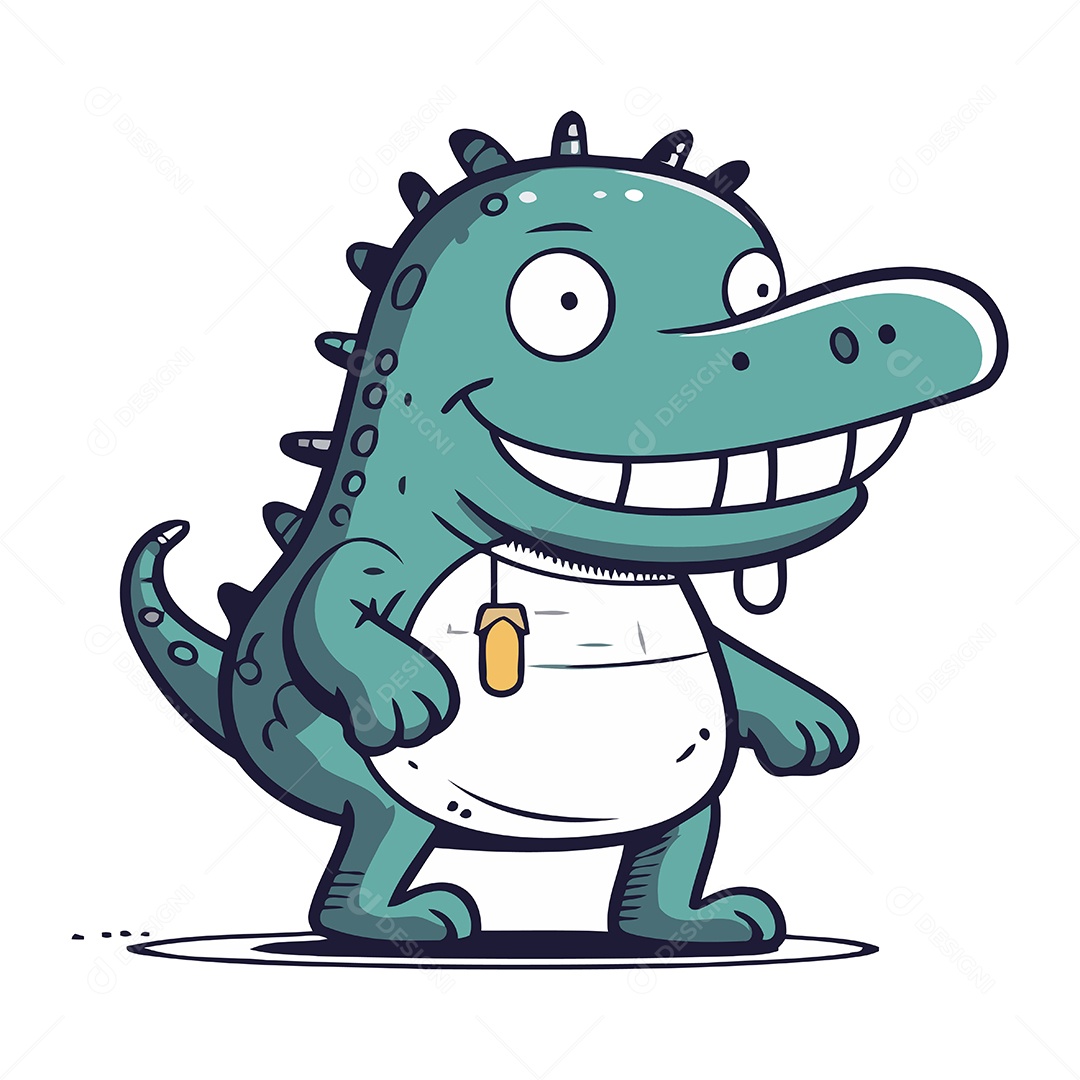 Jacaré Desenho Animado Ilustração Vetor EPS