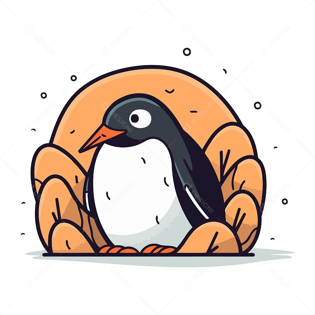Pinguim Desenho Animado Ilustração Vetor EPS