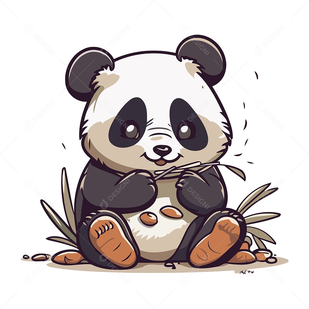 Urso Panda Desenho Animado Ilustração Vetor EPS