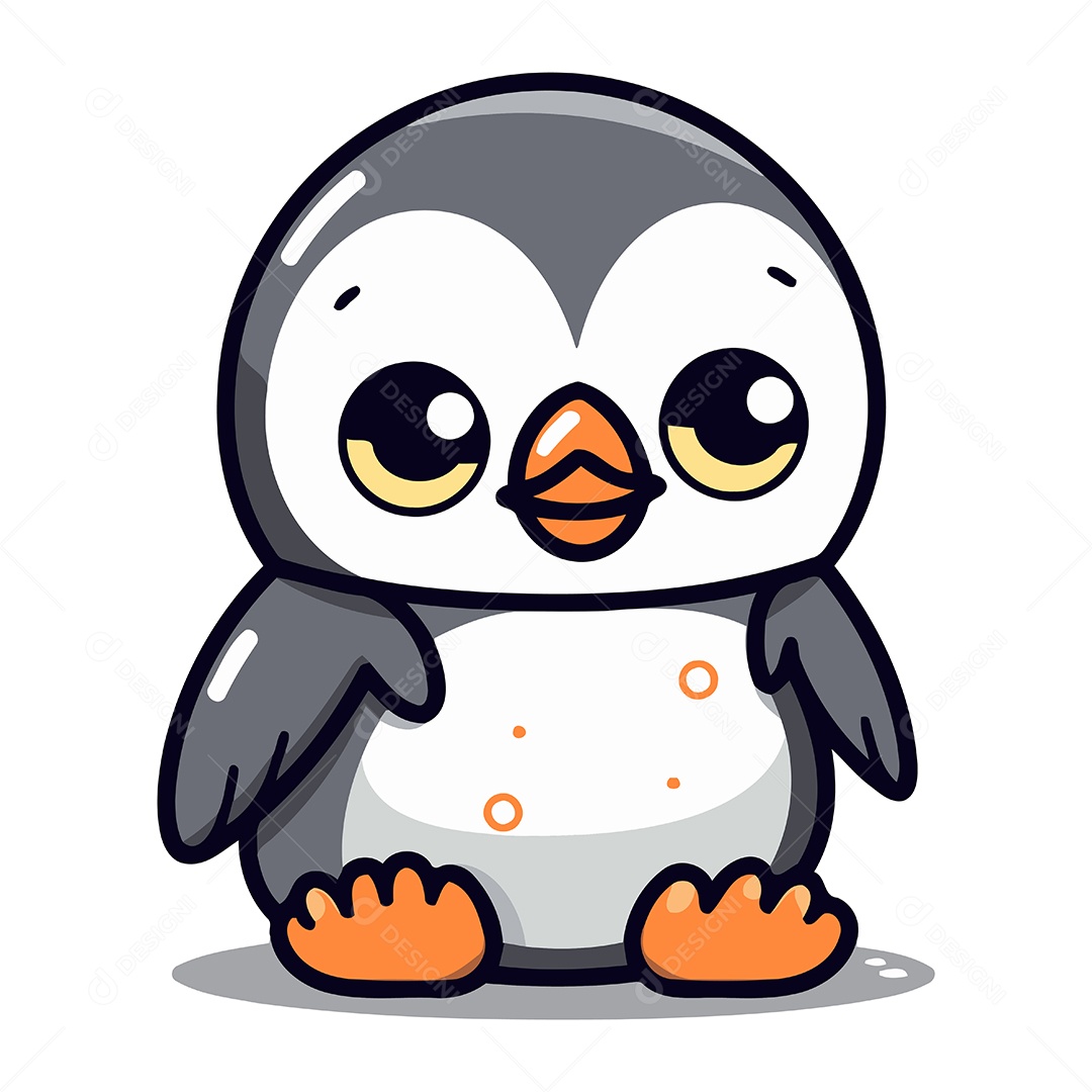 Pinguim Desenho Animado Ilustração Vetor EPS