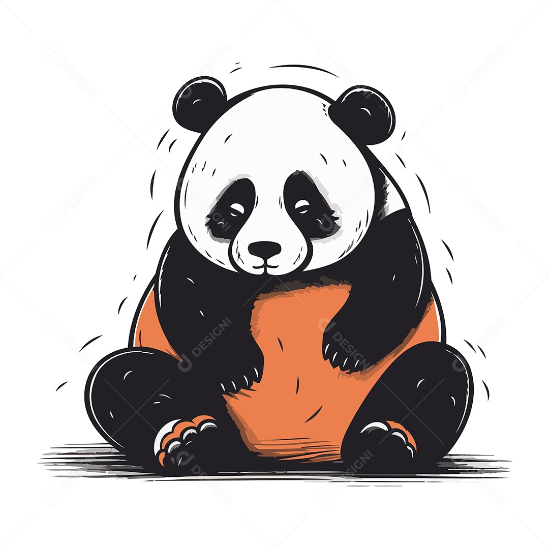 Urso Panda Desenho Animado Ilustração Vetor EPS