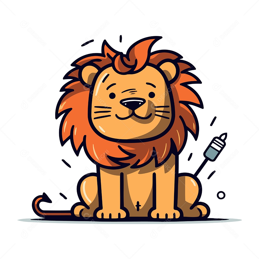 Leão Desenho Animado Ilustração Vetor EPS