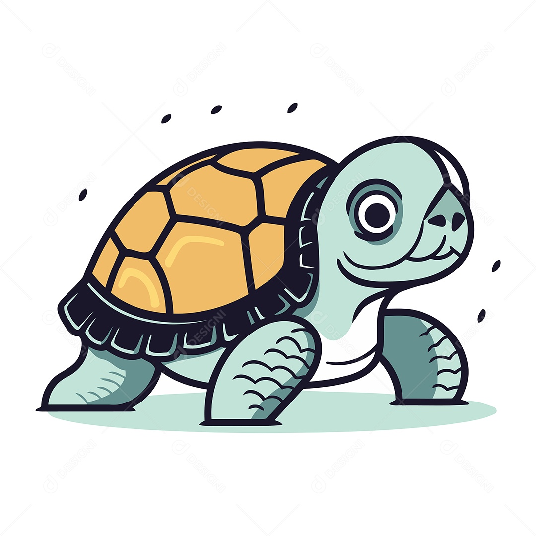 Tartaruga Desenho Animado Ilustração Vetor EPS
