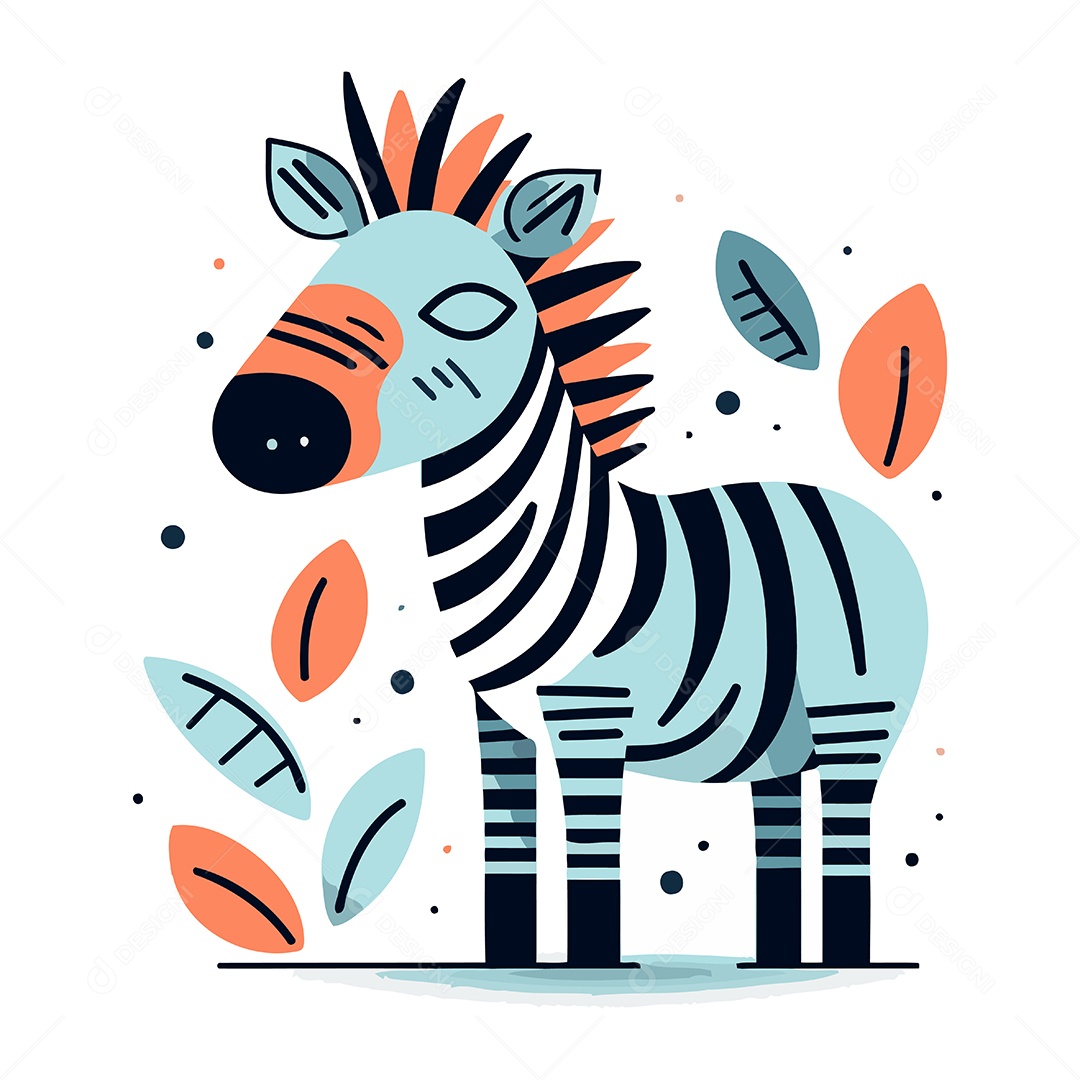 Zebra Desenho Animado Ilustração Vetor EPS