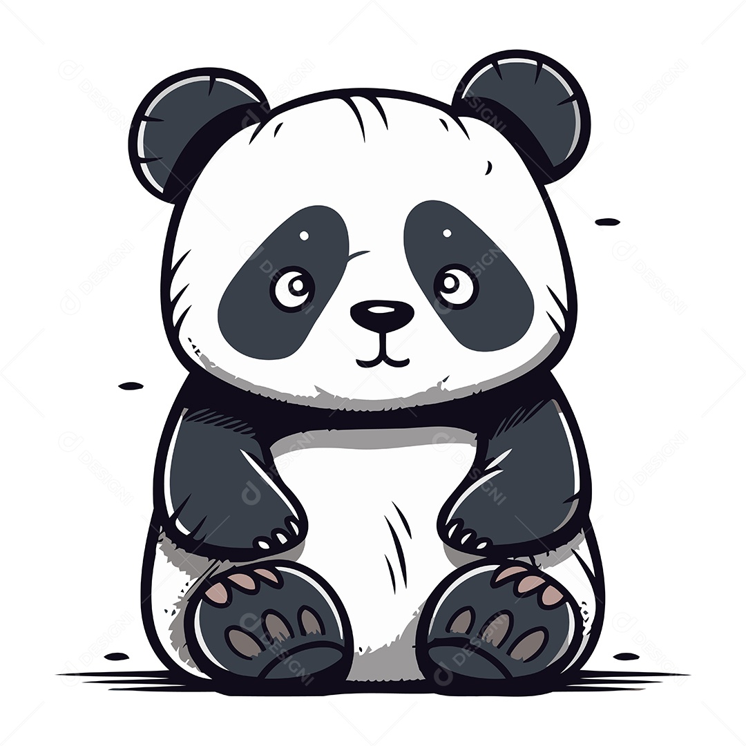Urso Panda Desenho Animado Ilustração Vetor EPS