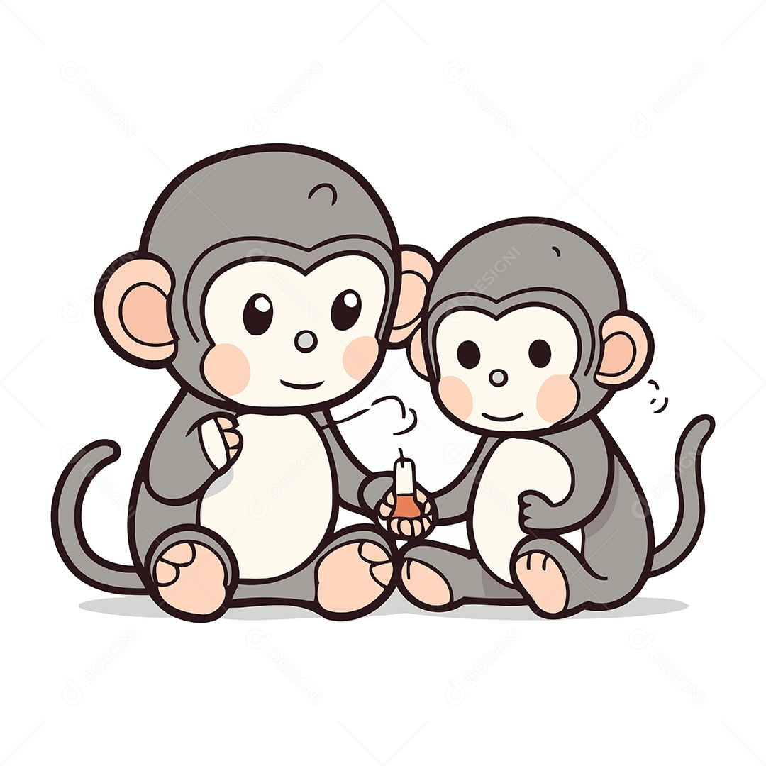 Macacos Desenho Animado Ilustração Vetor EPS