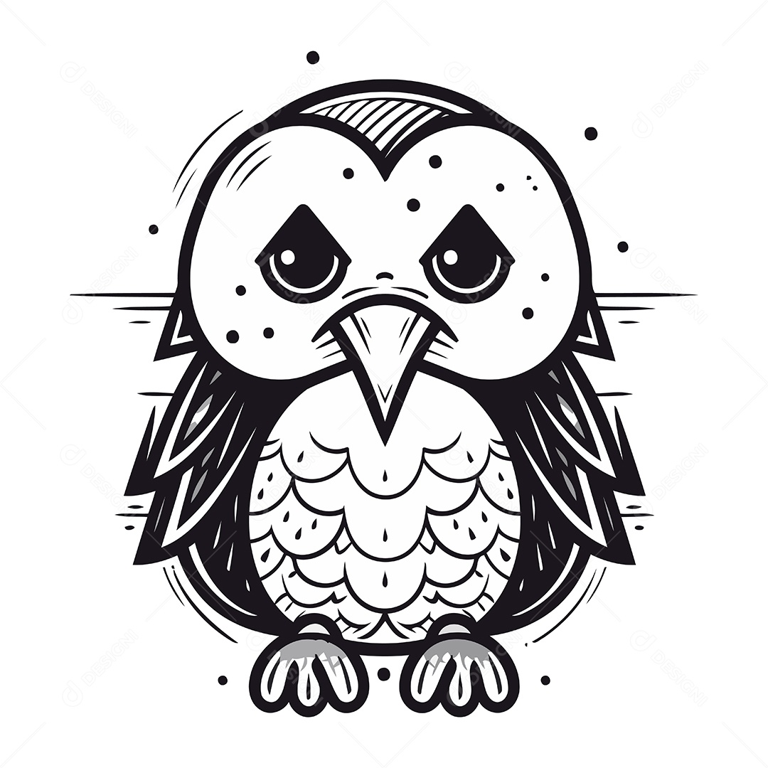 Coruja Desenho Animado Ilustração Vetor EPS