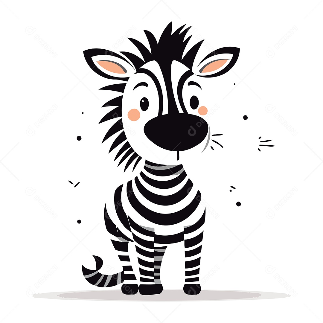 Zebra Desenho Animado Ilustração Vetor EPS