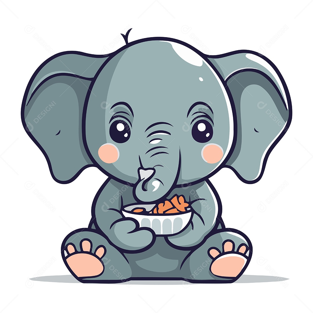 Elefante Desenho Animado Ilustração Vetor EPS