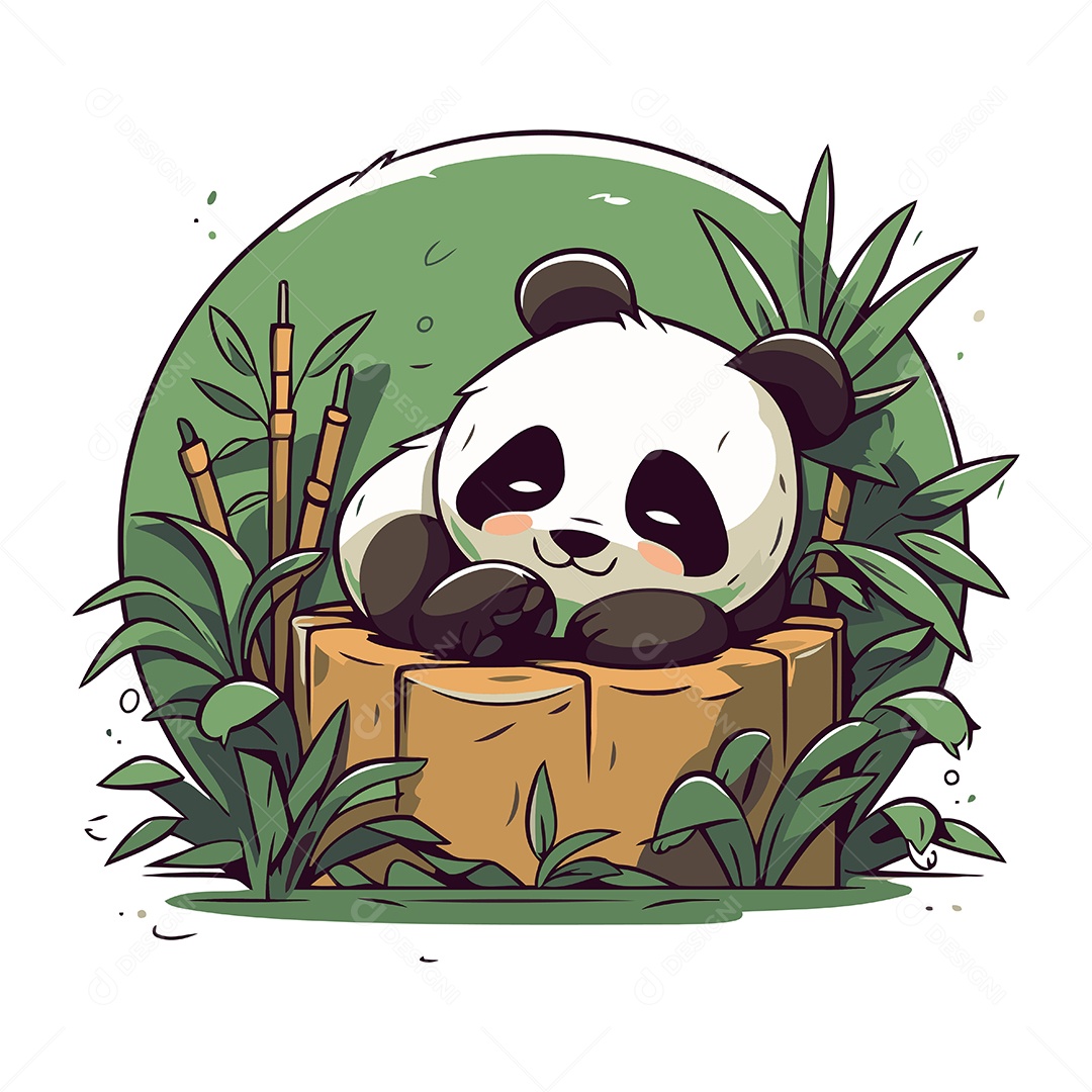 Urso Panda Desenho Animado Ilustração Vetor EPS