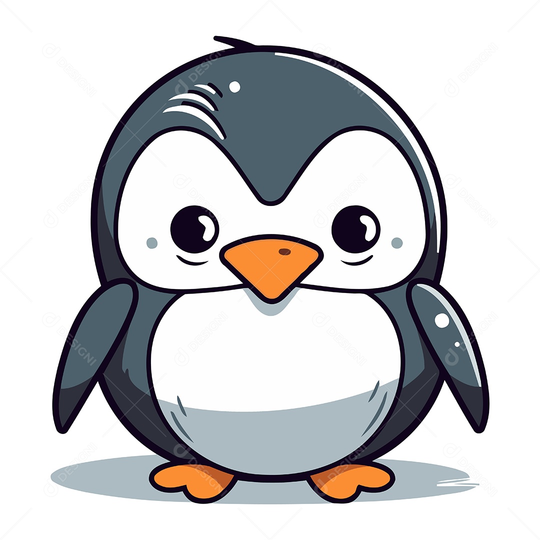 Pinguim Desenho Animado Ilustração Vetor EPS