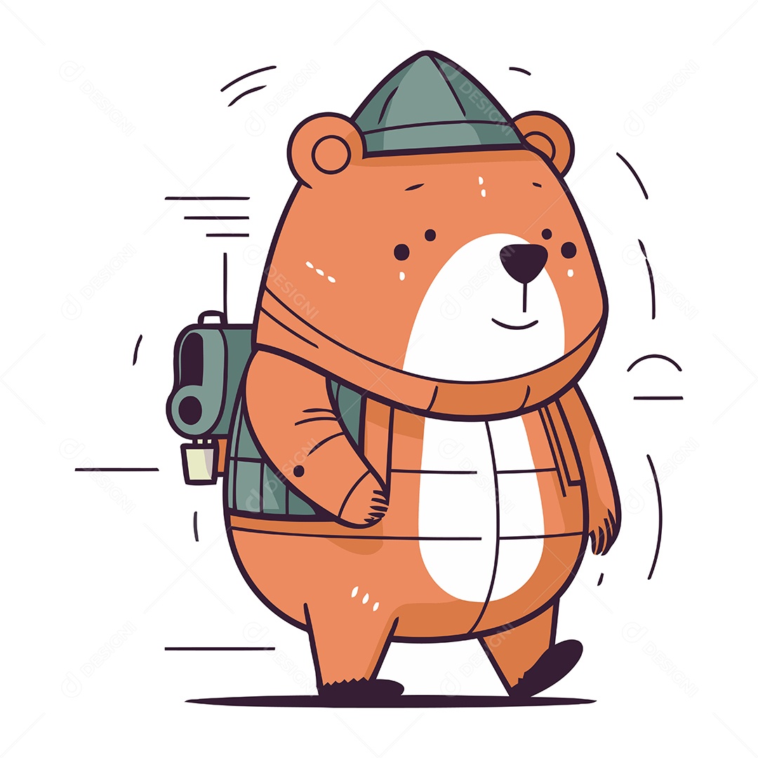 Urso Desenho Animado Ilustração Vetor EPS
