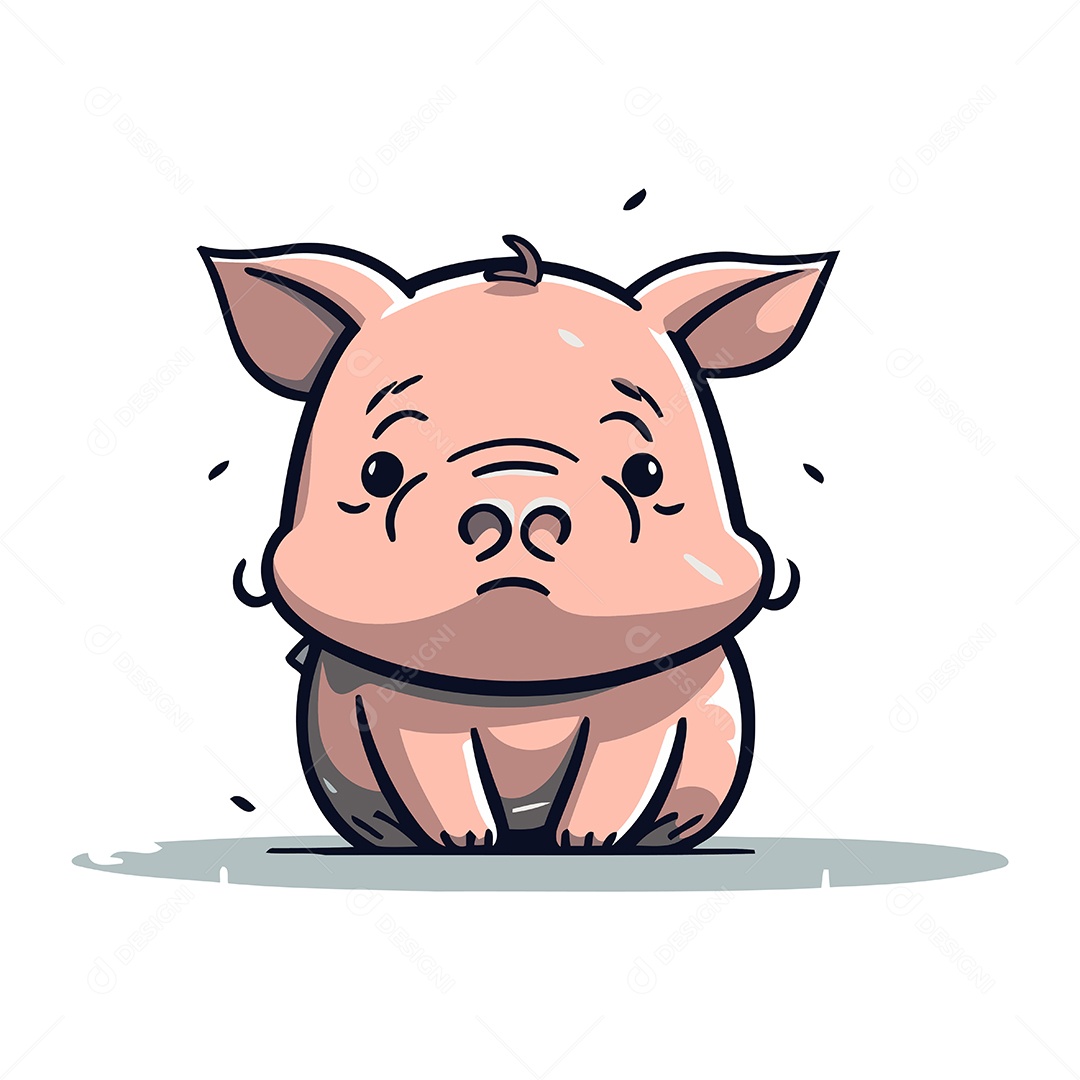 Porco Desenho Animado Ilustração Vetor EPS