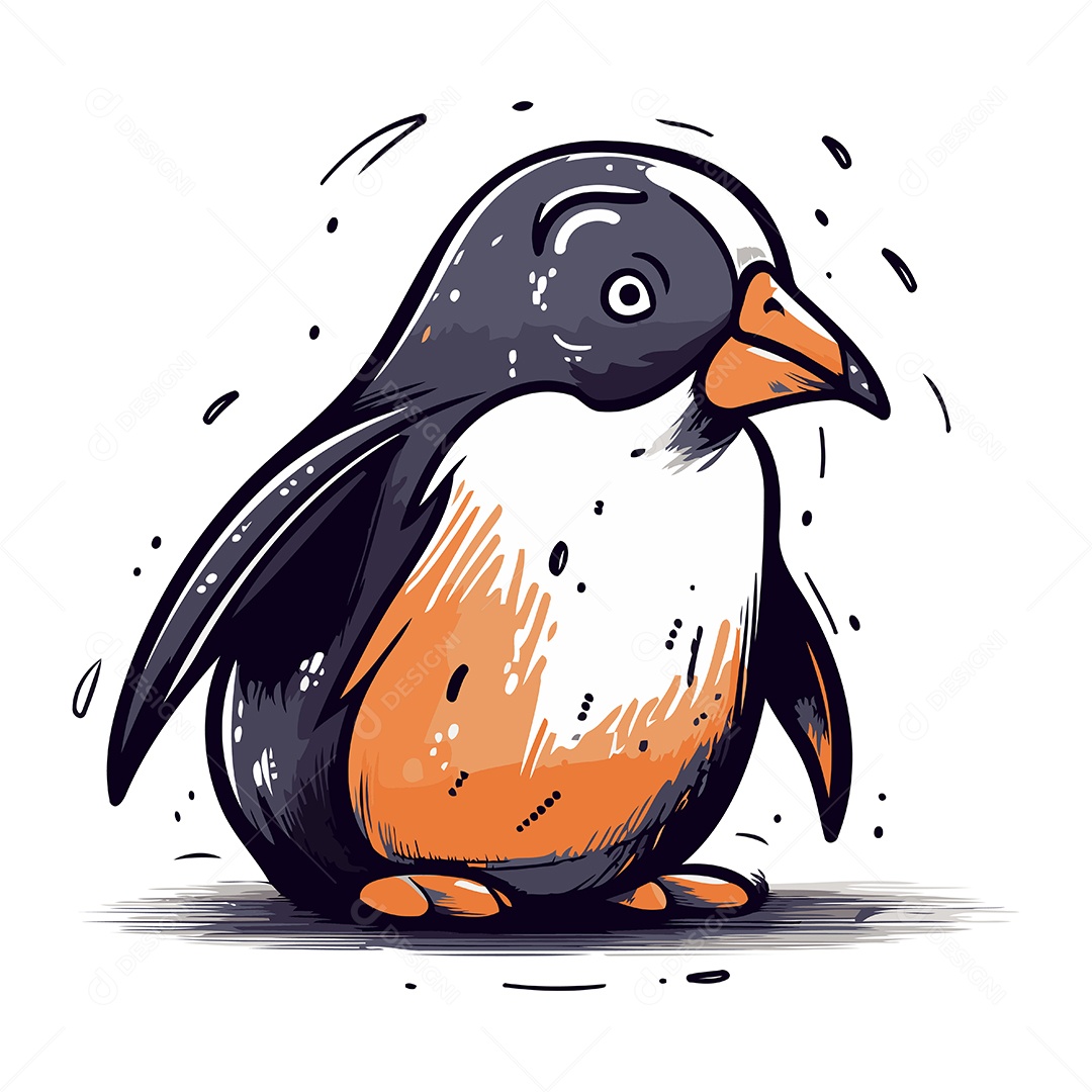 Pinguim Desenho Animado Ilustração Vetor EPS