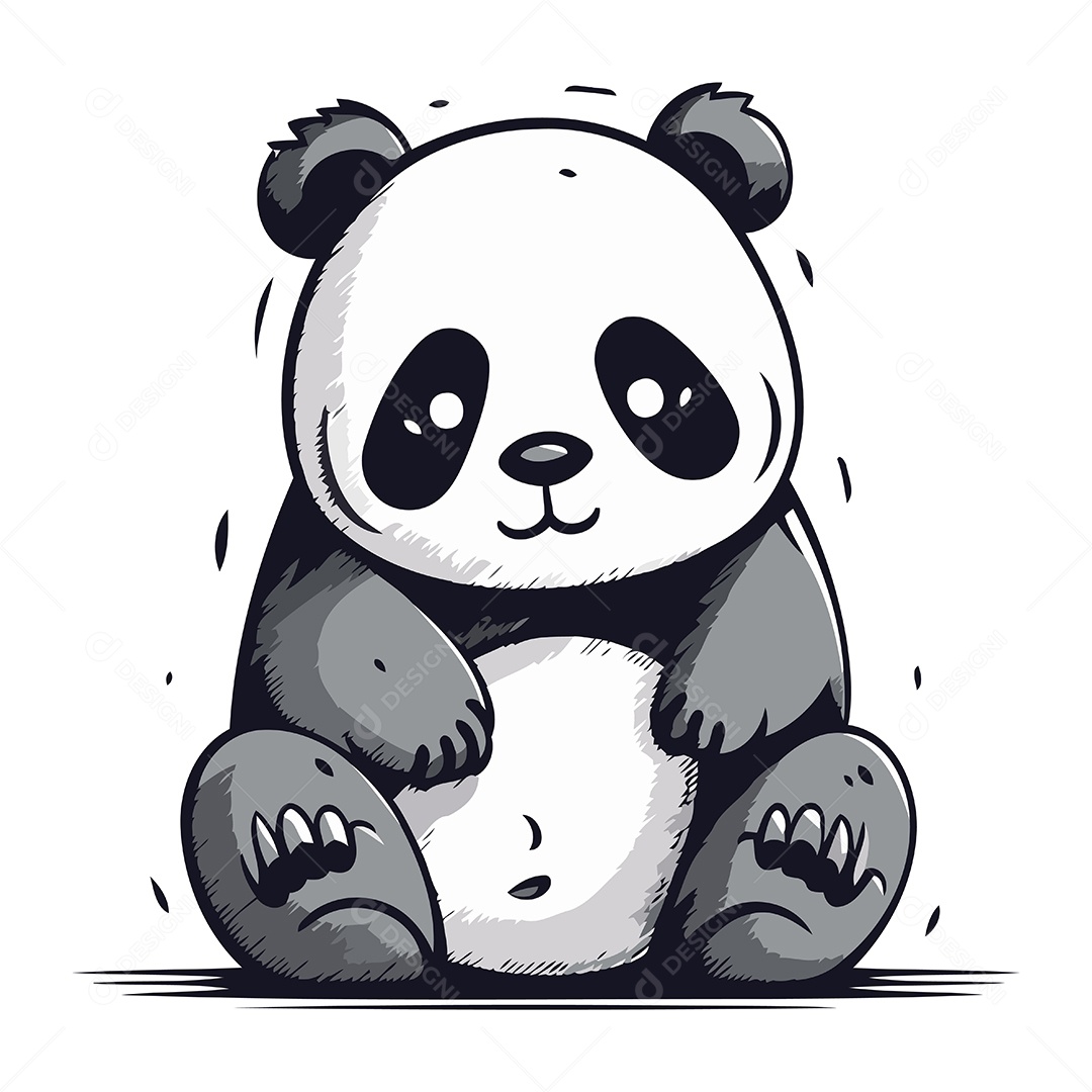 Urso Panda Desenho Animado Ilustração Vetor EPS