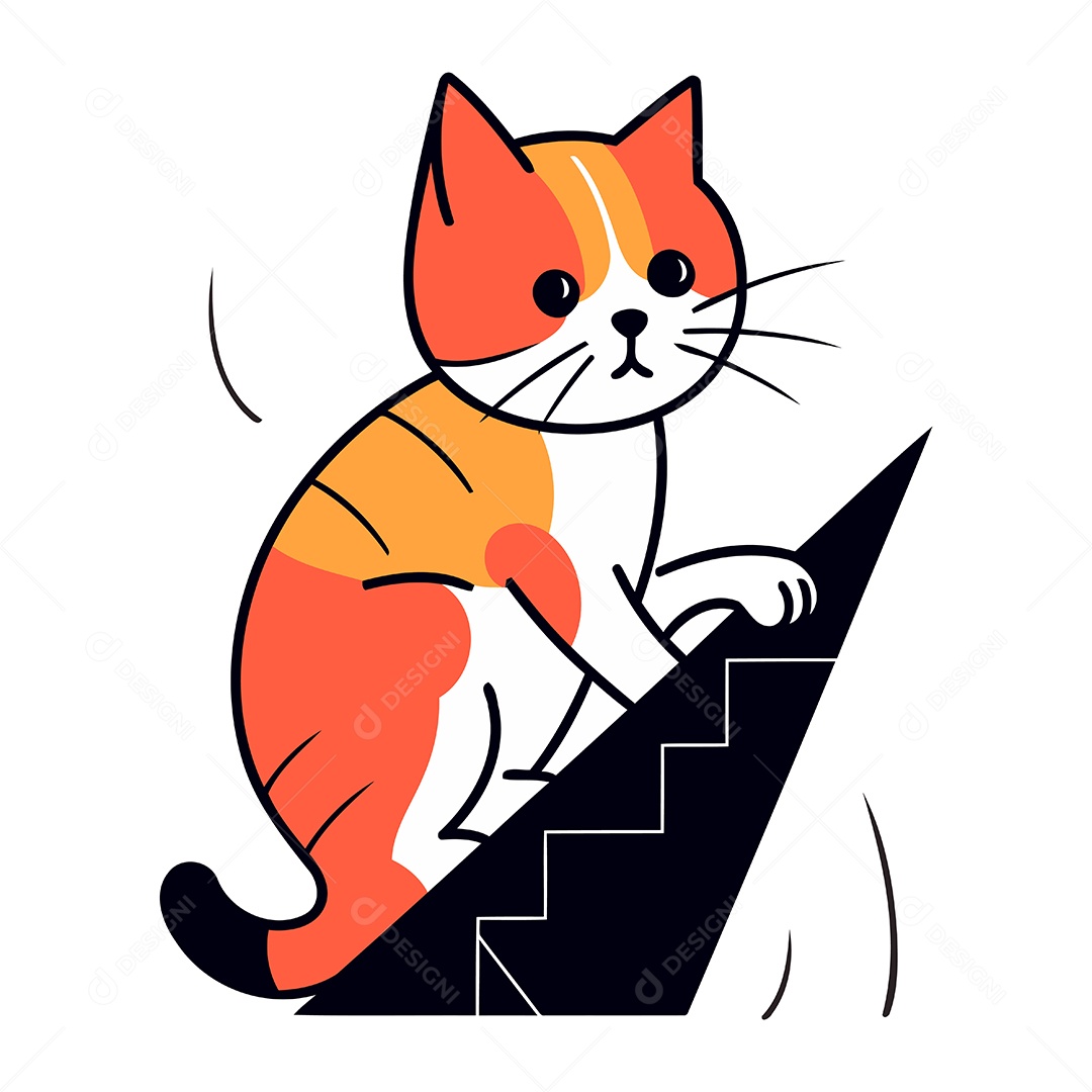 Gato Desenho Animado Ilustração Vetor EPS