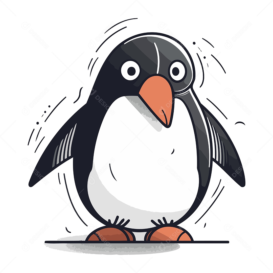 Pinguim Desenho Animado Ilustração Vetor EPS