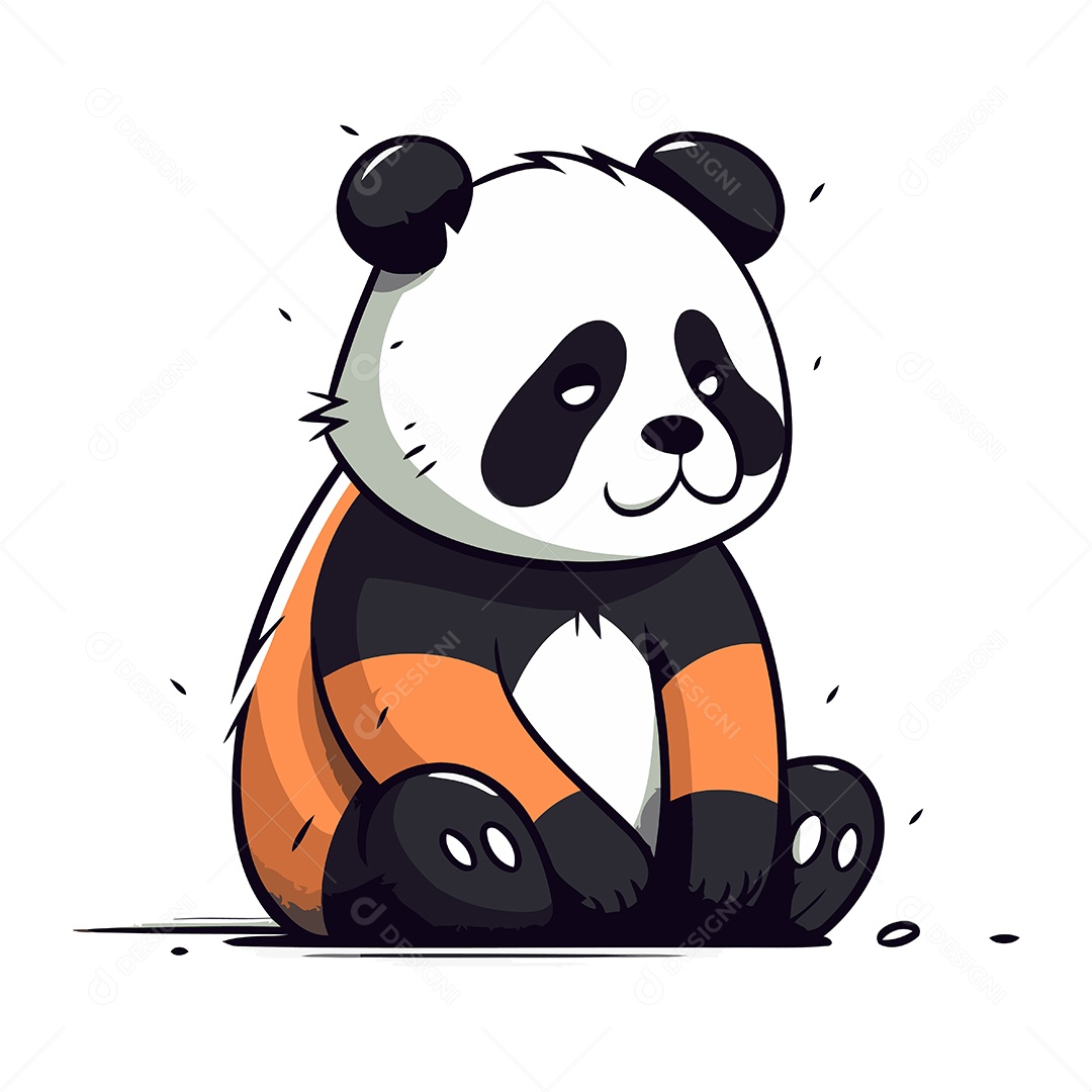 Urso Panda Desenho Animado Ilustração Vetor EPS