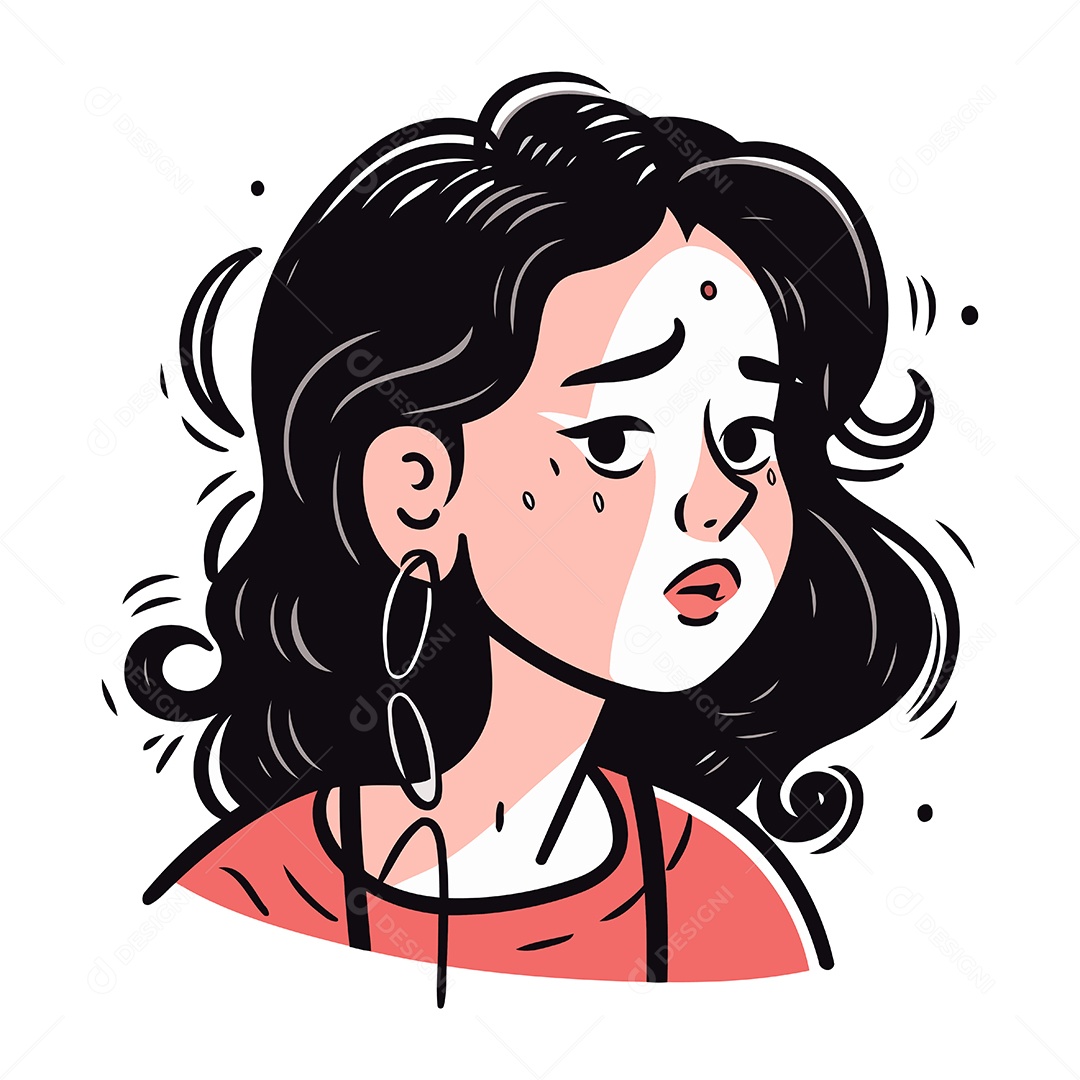 Mulher Desenho Animado Ilustração Vetor EPS