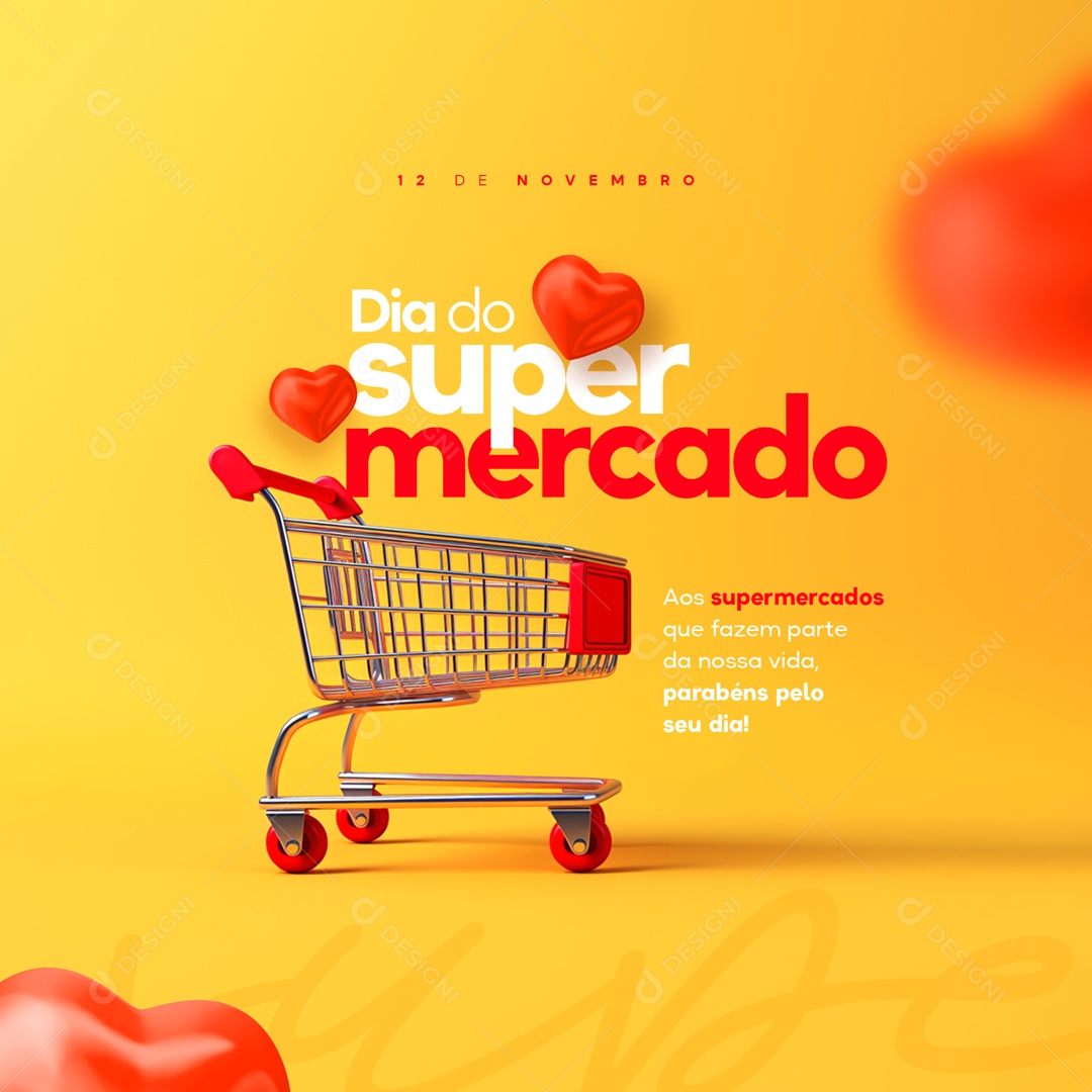 Social Media Dia Do Supermercado 12 De Novembro PSD Editável