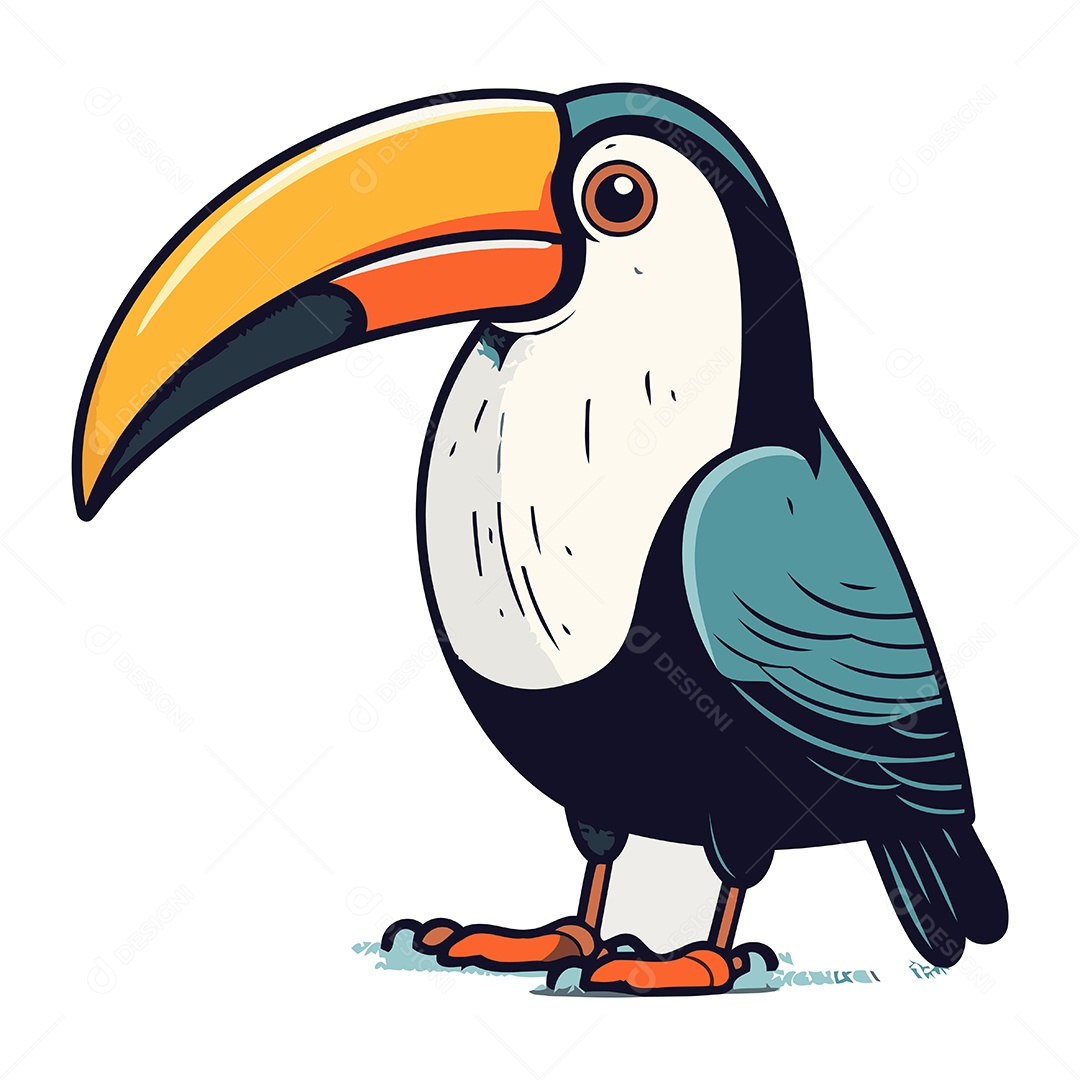 Tucano Desenho Animado Ilustração Vetor EPS