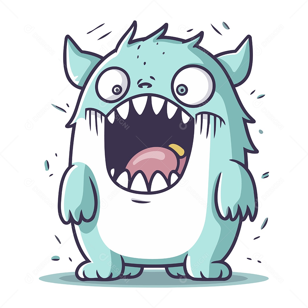 Monstro Desenho Animado Ilustração Vetor EPS