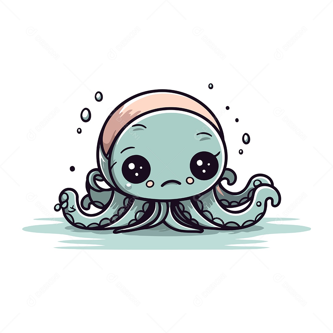 Polvo Desenho Animado Ilustração Vetor EPS