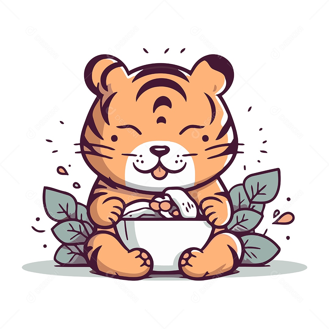 Tigre Desenho Animado Ilustração Vetor EPS