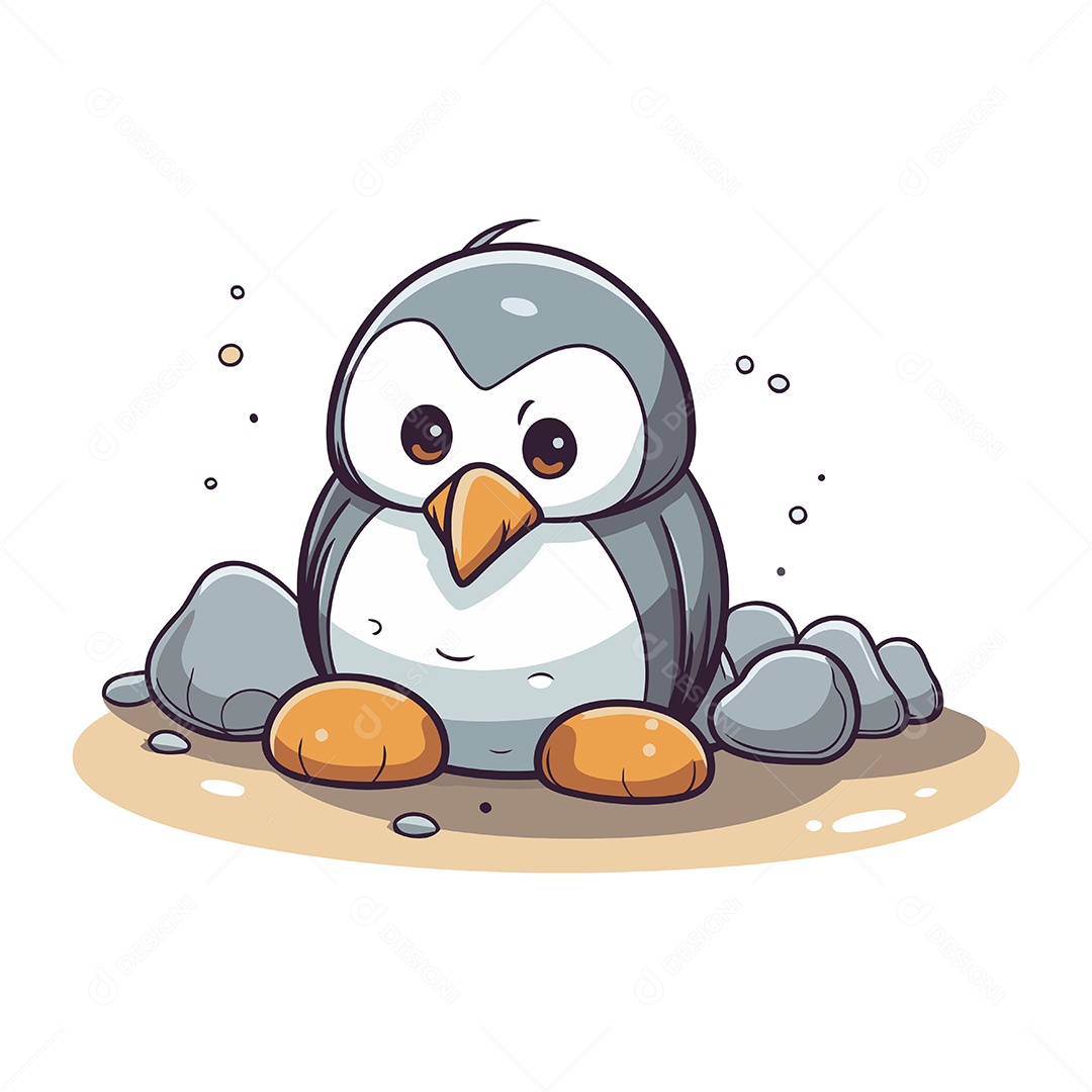 Pinguim Desenho Animado Ilustração Vetor EPS