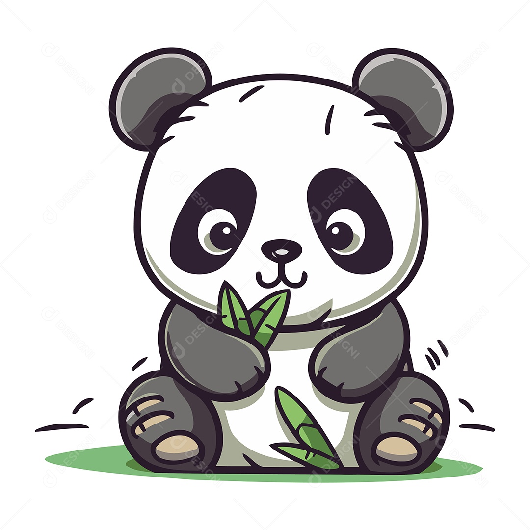 Urso Panda Desenho Animado Ilustração Vetor EPS