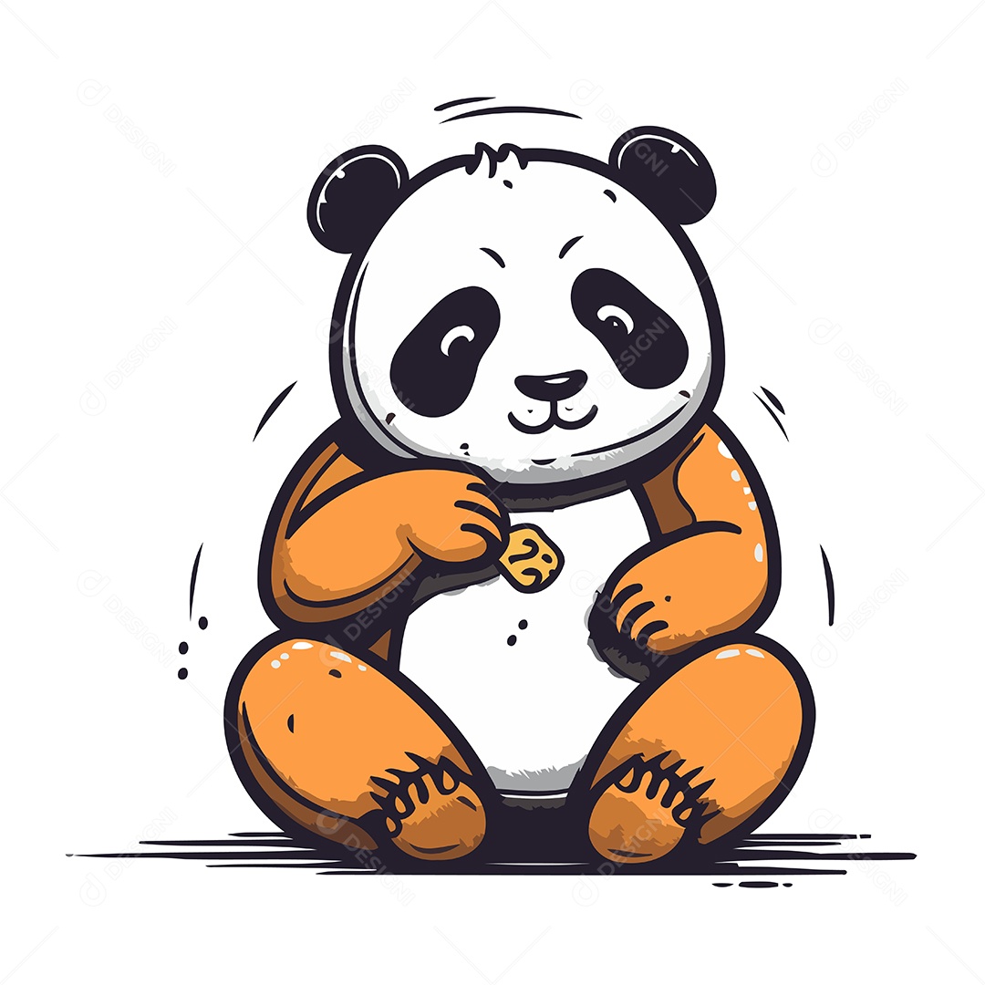 Urso Panda Desenho Animado Ilustração Vetor EPS