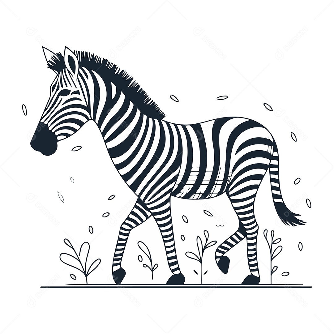 Zebra Desenho Animado Ilustração Vetor EPS