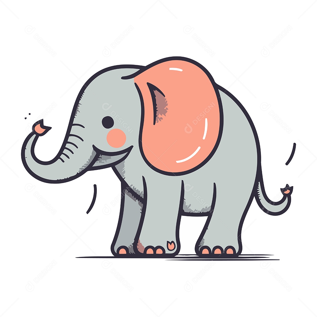 Elefante Desenho Animado Ilustração Vetor EPS