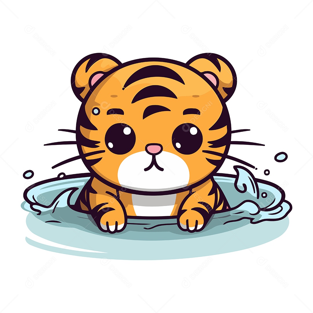 Tigre Desenho Animado Ilustração Vetor EPS