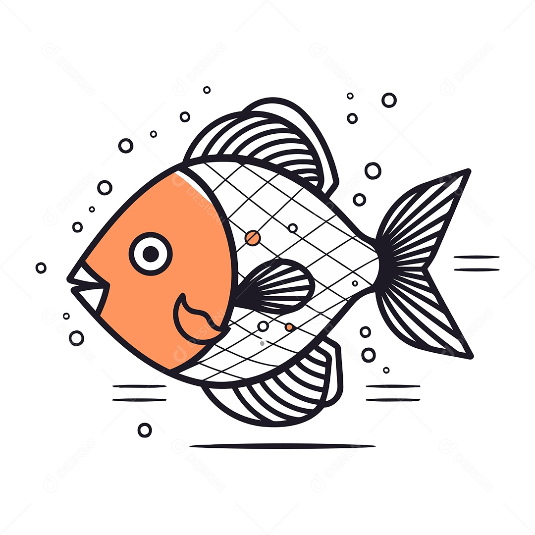 Peixe Desenho Animado Ilustração Vetor EPS