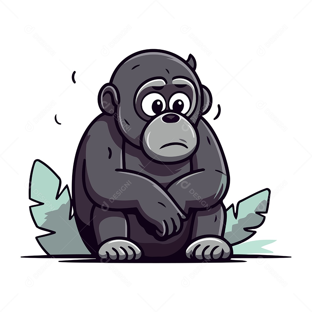 Macaco Desenho Animado Ilustração Vetor EPS