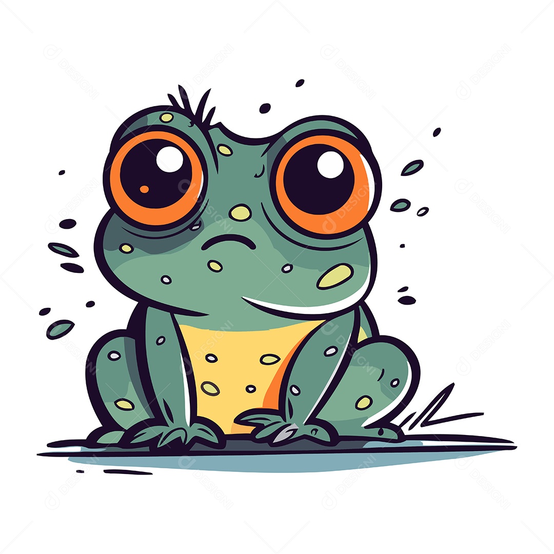 Sapo Desenho Animado Ilustração Vetor EPS