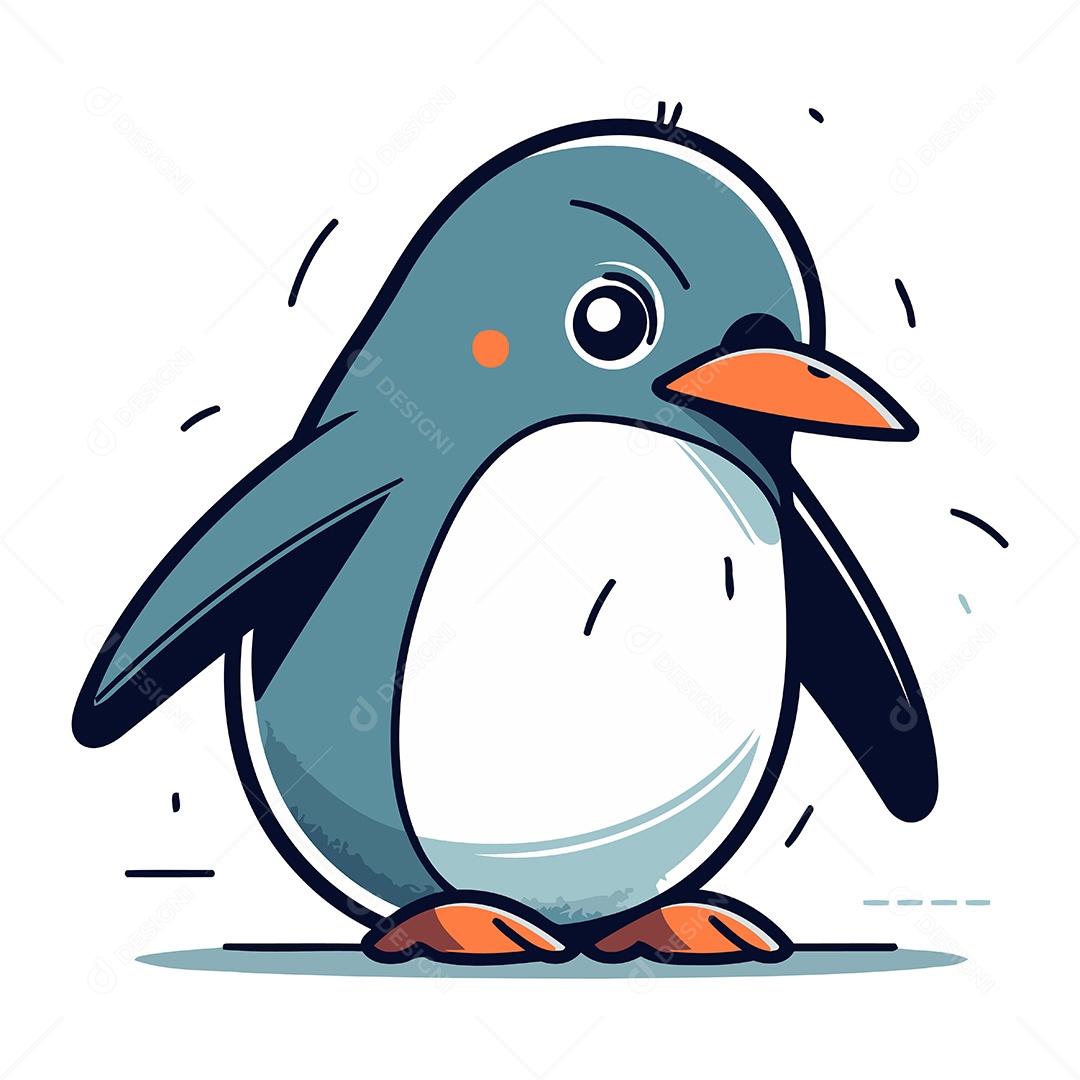Pinguim Desenho Animado Ilustração Vetor EPS
