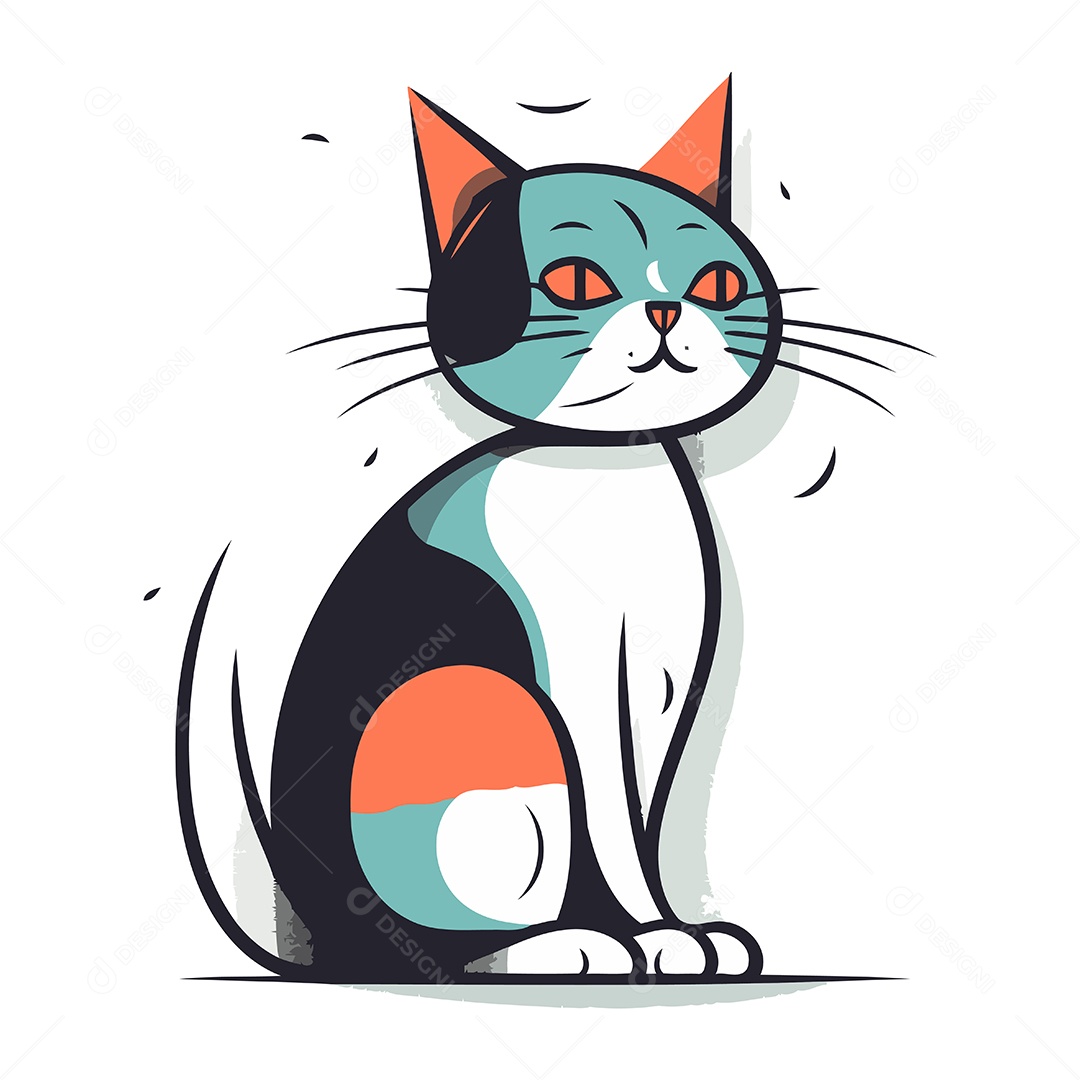 Gato Desenho Animado Ilustração Vetor EPS