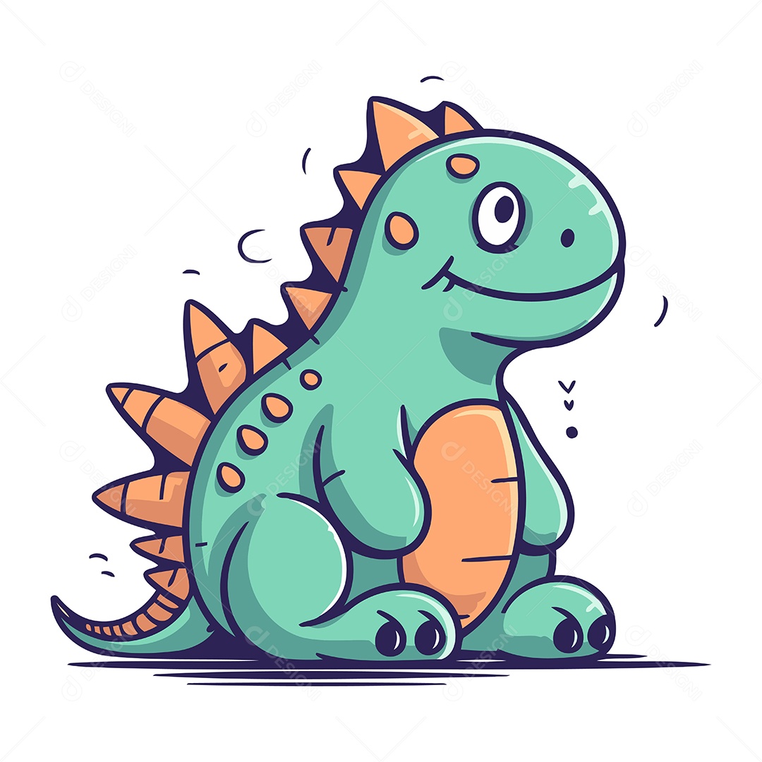 Dinossauro Desenho Animado Ilustração Vetor EPS