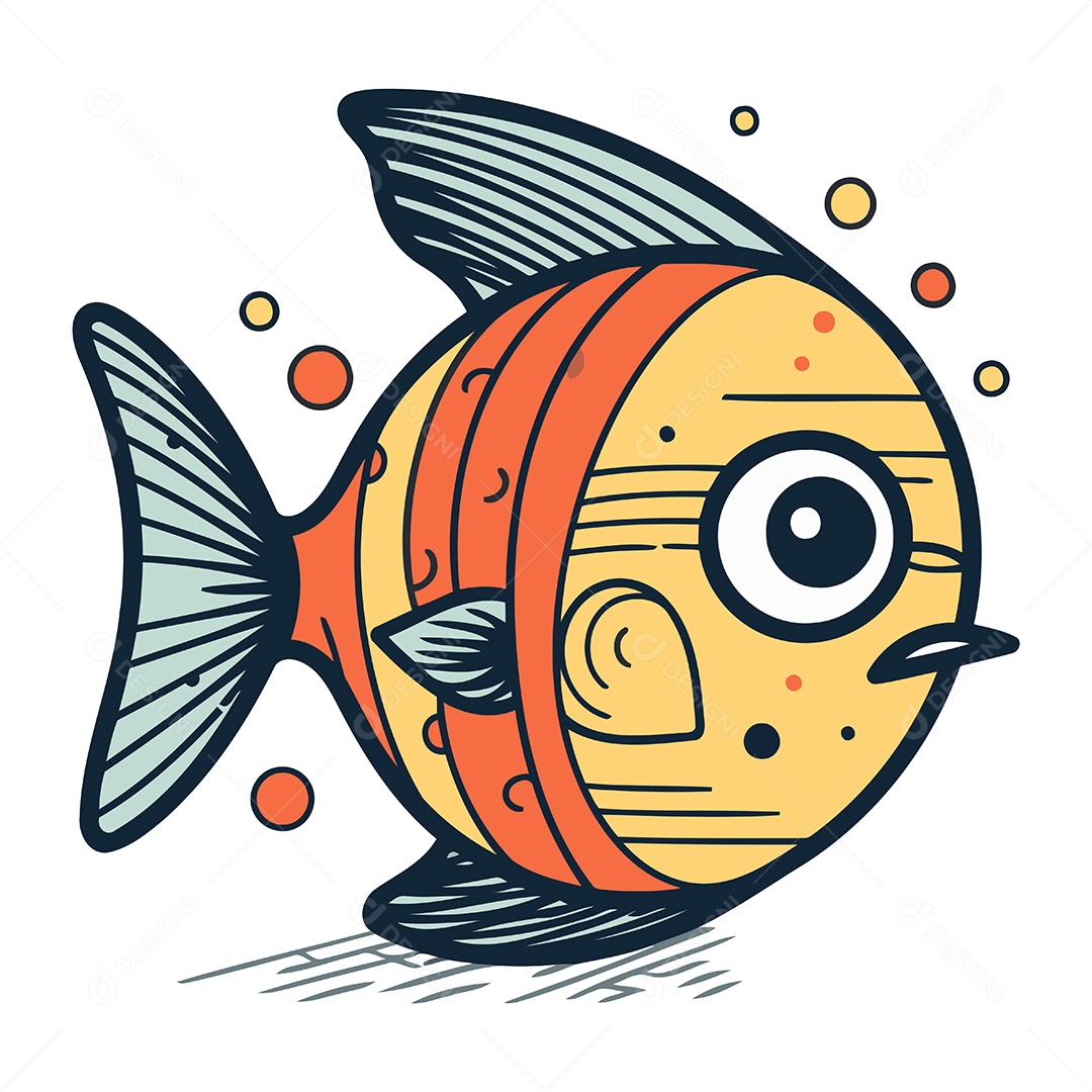 Peixe Desenho Animado Ilustração Vetor EPS