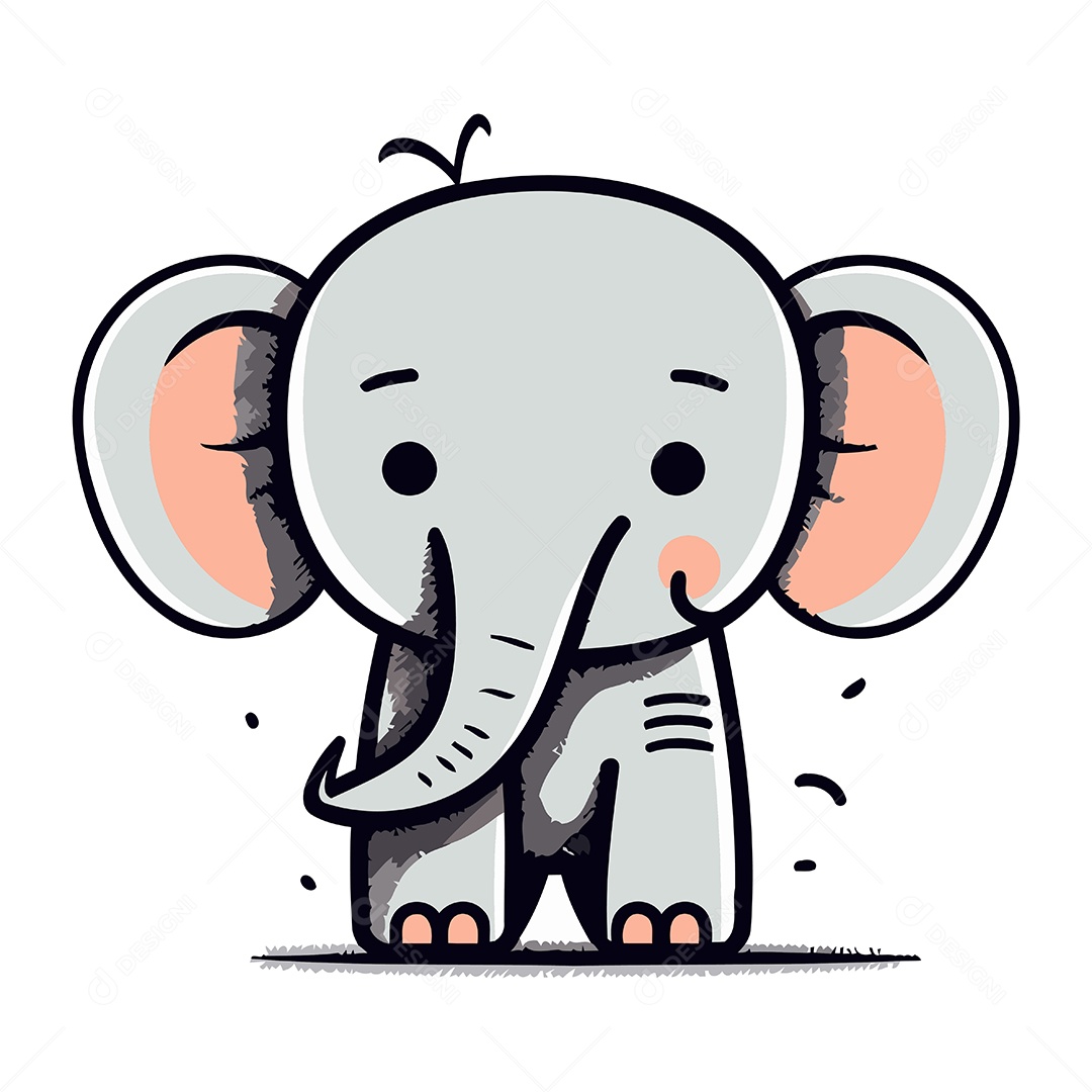 Elefante Desenho Animado Ilustração Vetor EPS