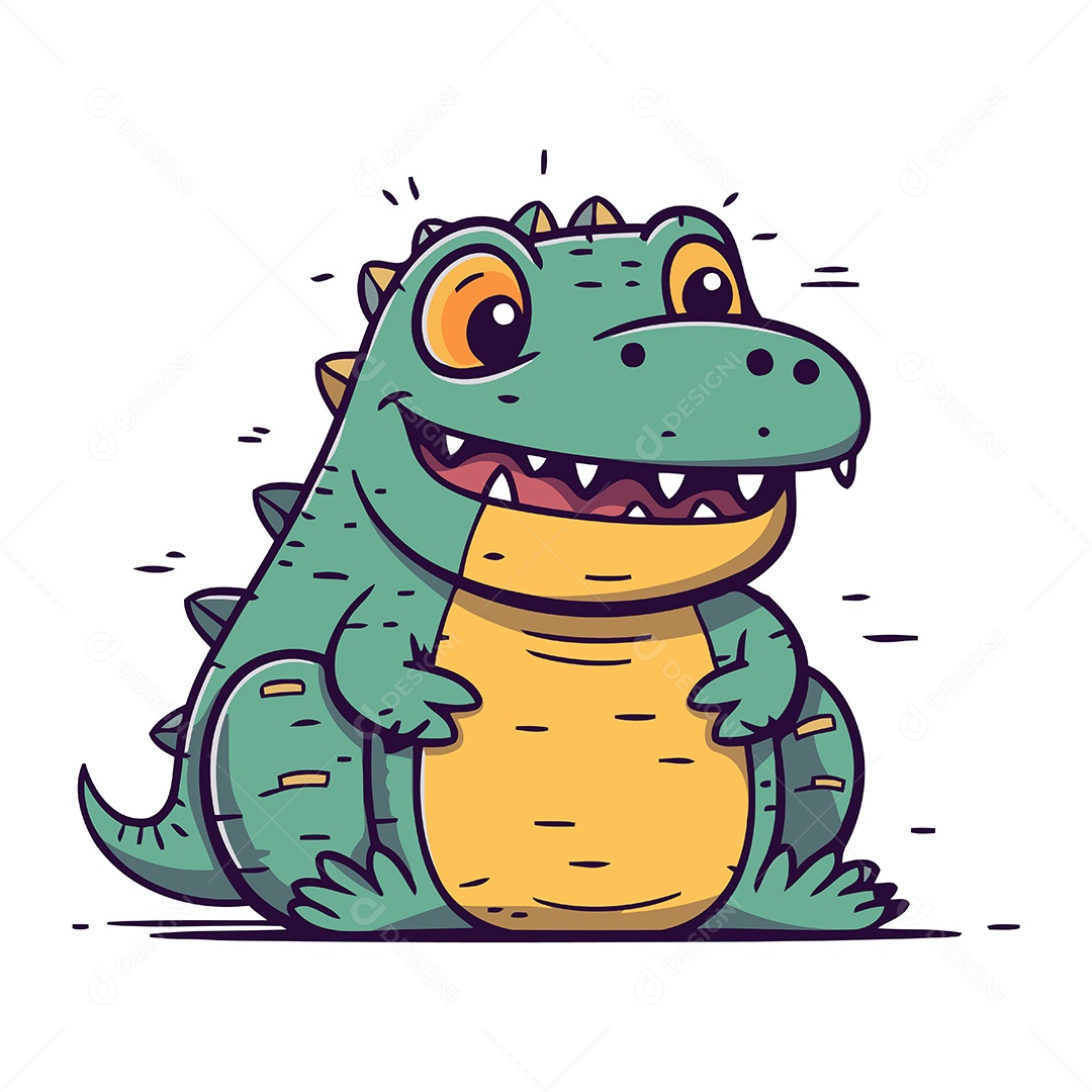 Jacaré Desenho Animado Ilustração Vetor EPS