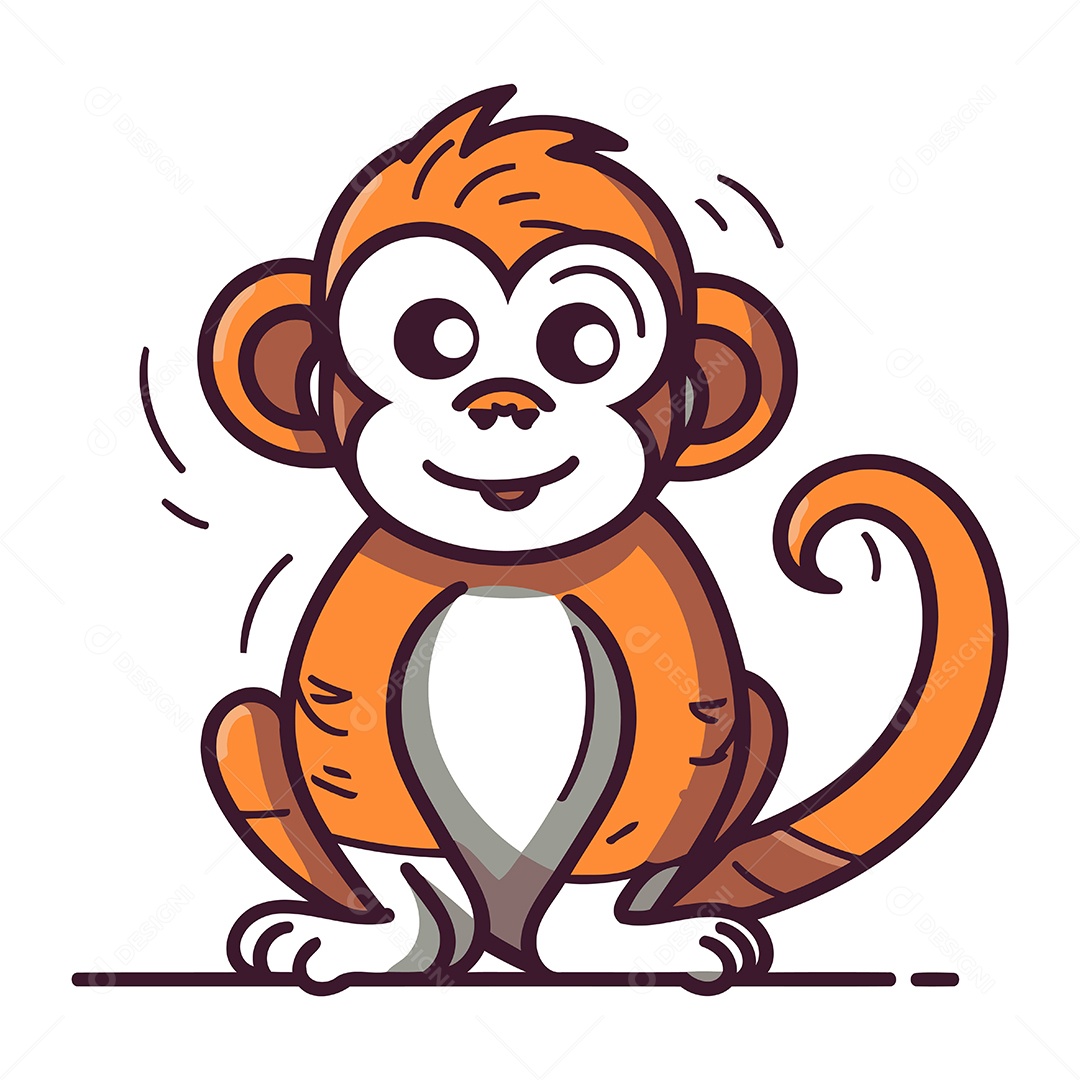 Macaco Desenho Animado Ilustração Vetor EPS