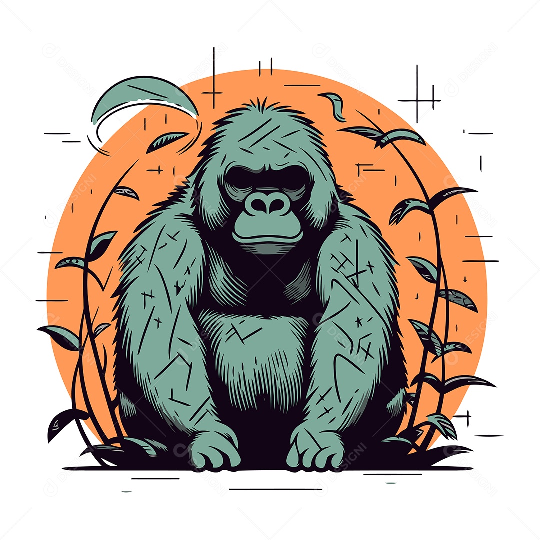 Macaco Desenho Animado Ilustração Vetor EPS