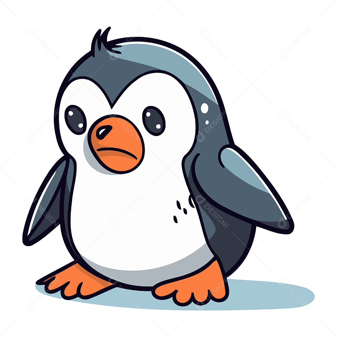 Pinguim Desenho Animado Ilustração Vetor EPS