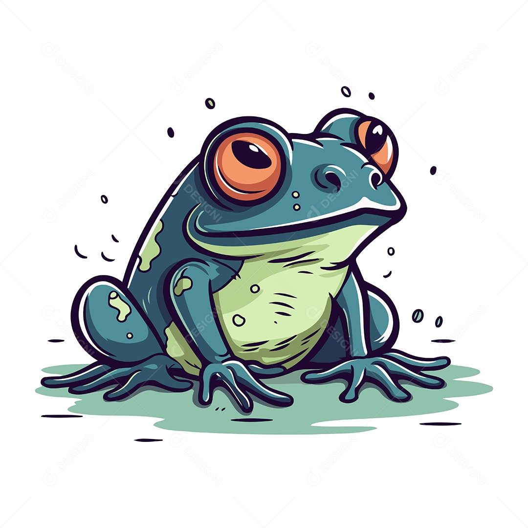 Sapo Desenho Animado Ilustração Vetor EPS