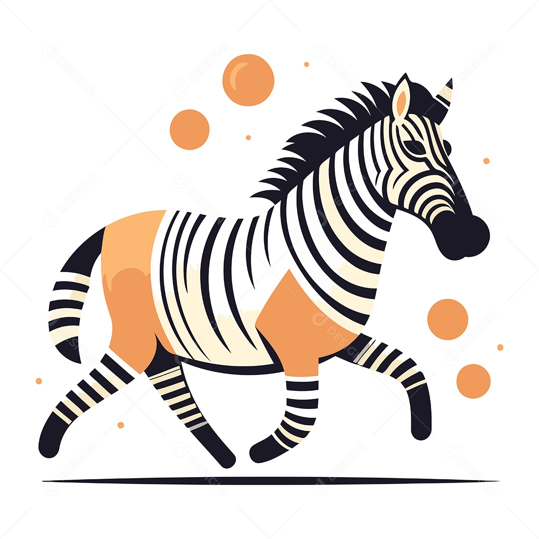 Zebra Desenho Animado Ilustração Vetor EPS